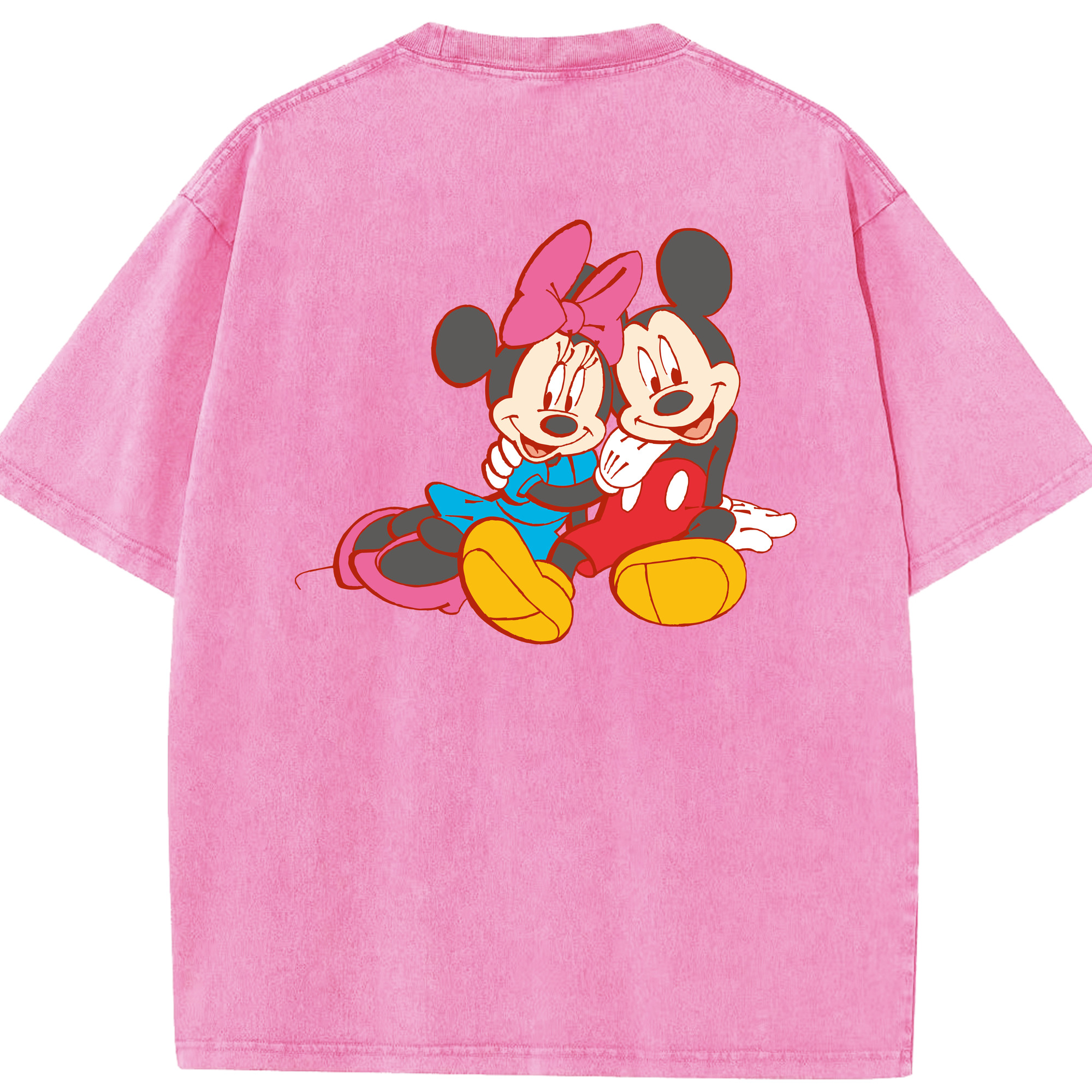 （画像用） ミッキーマウス Mickey Mouse 綿100% ヴィンテージ風 半袖Tシャツ（背面プリント）